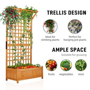 Fioriera da Giardino in Metallo Alta 72 Pollici con Traliccio Elegante e Recinzione, Vaso per Piante e Cancelli - Product Image 3