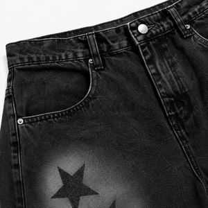 Mid <b>Waist</b> Wide Leg Eco-Friendly Heavyweight Denim Pants <b>Men</b> Cotton Tie Dye Hand Painted Loose Fit Streetwear Spring <b>Jeans</b> - Product Image 6