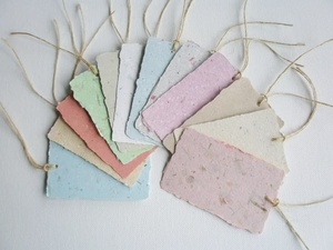 Sustainable 2 X 4 Inches Hang Tags Custom Design Kraft <b>Paper</b> for Clothing Packaging <b>Handmade</b> Textured Finish in Custom Colors - Product Image 1