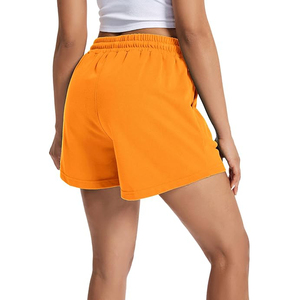 Shorts déchirés à ourlet brut pour femme, en molleton délavé à l'acide, taille haute, poches latérales, cordon de serrage, taille élastique, coupe décontractée, tenue décontractée - Product Image 4