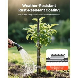 Picchetti per Armature Resistenti da 24 Pollici, Diametro 0,47, Ancoraggi a Terra in Acciaio Galvanizzato Dritto con Punta a Scalpello per Resistenza alla Ruggine - Product Image 4