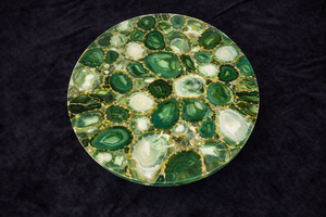 Mesa de Centro Redonda de Ágata Verde de Lujo, Piedra Semipreciosa Natural, Venta al por Mayor, Muebles para el Hogar - Product Image 3