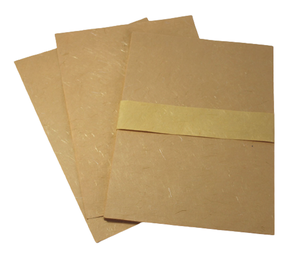 Ensemble de lettres en papier recyclé fait main, couleur terre cuite, avec intérieur en soie fine et fil de soie assorti, très demandé - Product Image 3