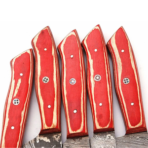 Damascus Steel Chef Knife Set with Leather Cover Premium <b>Kitchen</b> Knife Collection for Cooking Preparation and Daily Use - Product Image 6