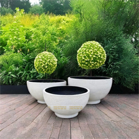 GRC Grande Jardinière Moderne Lilly Bowl Durable Pot de Plantes Décoratif Extérieur Patio Jardin Pots Pour Plantes Extérieur Paysage Décor