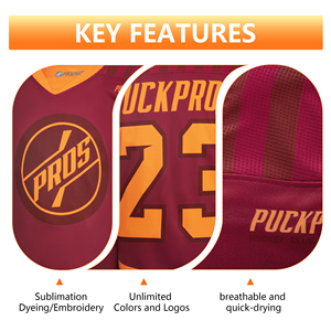 Custom Sublimated Ice Hockey Jersey V-Neck Full Sleeve Breathable Polyester Adult Unisex Team Uniforms - Product Image 4