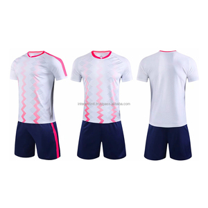 Custom Breathable Plus Size Soccer Uniform Set Blank Heat-Transfer Printing Football Jerseys Shorts for Men 100% Polyester UPF - Product Image 1