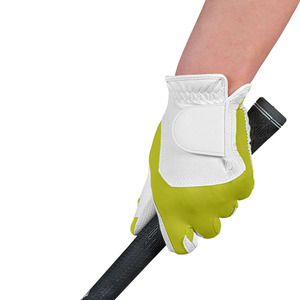 Guantes de Golf de Piel de Oveja para Hombre, Blancos y Verde Lima, Transpirables, Antideslizantes, Suaves, Elásticos y Ligeros - Product Image 1