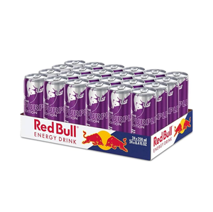 Red Bull Purple Edition Skogsbarssmak 24x250ml Cans 100 Percent Recyclable Aluminum With B Vitamins For Energy <b>Metabolism</b> - Product Image 2