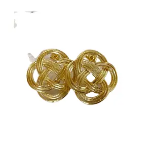 Latest Foreign Trade Fashion Knitting by Wire Indian Geometrically Small Earrings Twist Design cute earrings for cute Girs