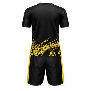 CLAW INTL Conjunto de Camiseta de Fútbol para Hombre, Negro y Amarillo, Estampado Geométrico Sublimado, Secado Rápido, Transpirable, Ajuste Atlético, Manga Corta, Uniforme - Product Image 5