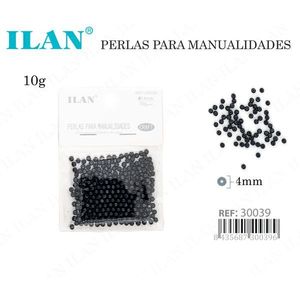 Perles Ilan pour l'artisanat 4mm noires 10g sachet - Product Image 3