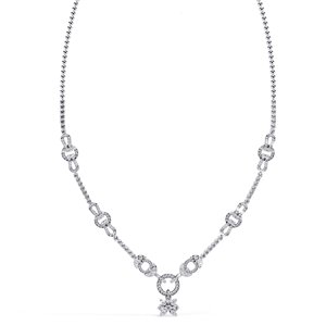 Collier luxueux en or massif serti de diamants de laboratoire, motif floral, élégant bijou de mariée pour fiançailles et mariage. - Product Image 2