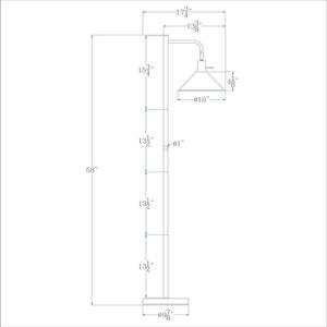 Lampe de sol industrielle en métal noir avec design en cage et support E27 pour intérieurs modernes - Product Image 3