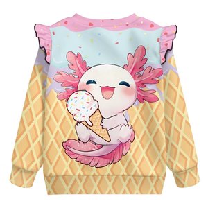 Vêtements personnalisés en gros pour enfants, sweat-shirt à manches évasées, col rond, pour enfants, avec manches évasées, pour l'automne et l'hiver - Product Image 4
