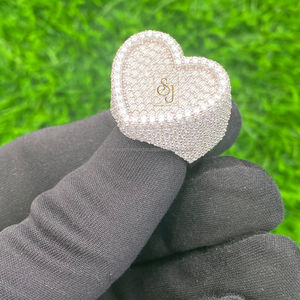 Luxury Hip Hop Fine <b>Rings</b> Customizable 925 Sterling <b>Silver</b> VVS Baguette Moissanite Diamond Iced Heart Bling <b>Rings</b> <b>for</b> <b>Men</b> Women - Product Image 2