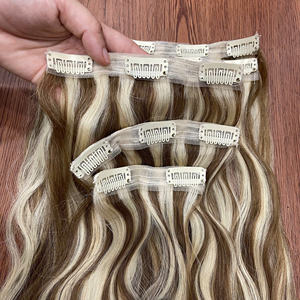 Fournisseur de cheveux vietnamiens de premier ordre 2026, extensions de cheveux humains à clips de luxe, brun clair piano, cheveux vietnamiens bruts, pointes épaisses - Product Image 4