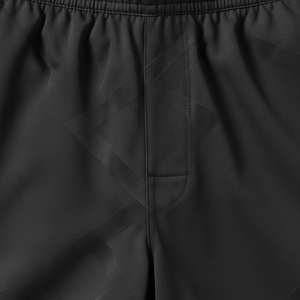 Shorts noirs à taille élastique, couleur unie, style vêtements d'arts martiaux - Product Image 4