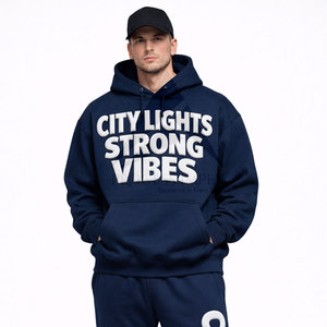 Mens Puff Print Tracksuit Cotton Fleece Hoodie And <b>Jogger</b> Set Custom Logo <b>Oversized</b> Fit Streetwear OEM ODM Process Impex - Product Image 3