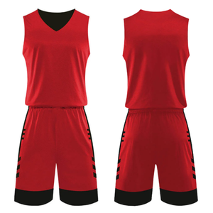 Uniforme de Baloncesto Rojo sin Mangas con Cuello en V para Hombre, Conjunto de Camiseta y Pantalones Cortos Deportivos con Nombre del Equipo, Nombre y Número Personalizados - Product Image 2
