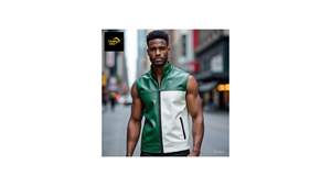 Chaleco de Cuero Grabado en Relieve para Hombre, Marca Champ King, Negro, Casual, Transpirable, Ecológico, con Cierre, para Invierno - Product Image 3