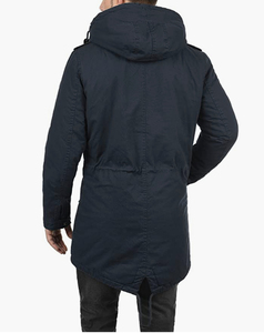 Parka pour homme style urbain, best-seller, en toile de haute qualité avec col montant, couleur unie, enduite pour usage extérieur - Product Image 2
