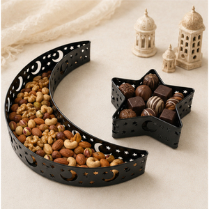 Bandeja de Metal con Diseño de Luna y Estrella para Decoración de Ramadán, Plato de Servir Hueco de Hierro para Eid Mubarak, Decoración Islámica para Mesa del Hogar - Product Image 4