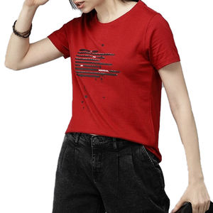 Camiseta de Manga Corta para Mujer, Transpirable, a Bajo Precio, Nueva Llegada, Fabricada en Fábrica con Material Transpirable, Talla Adulto - Product Image 1