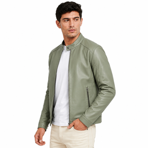 <b>mens</b> <b>leather</b> <b>jacket</b> designed with durable outer material warm lining strong stitching and comfortable fit for city wear weekend - Product Image 4