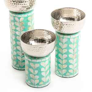 New Design Luxury Eco-Friendly Mother Pearl Resin Metal Stainless Steel <b>Bowl</b> Modern Polished Handcrafted Dinnerware Polish <b>Bowl</b> - Product Image 3