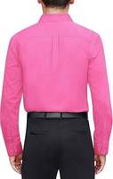 Kemeja Pria Klasik Kancing Depan Bahan Twill Solid Bernapas Anti Kusut 100% Katun Buatan Pakistan Warna Kustom OEM High Street