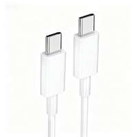 Câble de charge haute vitesse Type C vers Type C pour téléphone portable, ordinateur portable, appareil photo - Matériau TPE blanc, modèle CC001