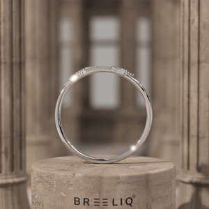 Anillo de Oro Sólido de 14K Inspirado en la Naturaleza con Diamantes Cultivados en Laboratorio en Forma de Marquesa y Redondos, Diseño Delicado de Rama de Hoja - Product Image 6