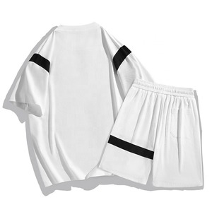 Summer Casual Two Piece Short <b>Set</b> Men Custom LOGO Solid Color 2Pieces Short Sport Suit Tracksuit for Man 2026 - Product Image 3