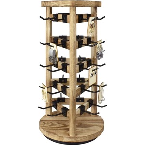Organizador de Joyas de Madera con Exhibidor Giratorio para Pendientes y Collares - Product Image 3