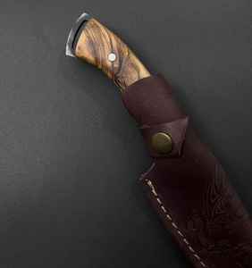 Cuchillo de Caza y Camping Hecho a Mano con Mango de Madera, Cuchillo de Caza de Acero al Carbono, Producto Profesional Palace LLC, Nueva Llegada - Product Image 2