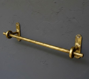 Hot Sale Handmade Bulk Traditional Golden Unique Brass Metal <b>Wall</b> Mount Single Luxurious Towel Bar for Bathroom - Product Image 4
