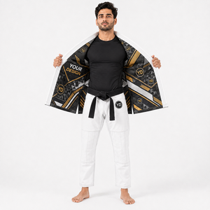 Kimono de BJJ Personalizado Unisex, Blanco, de Algodón, Transpirable, Ligero, Absorbente de Humedad, Antibacterial, Uniforme de Entrenamiento, Ropa Deportiva - Product Image 4