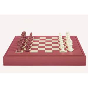 Jeu d'échecs moderne de luxe en métal de style nordique avec des pions minimalistes dorés et noirs |   Jeu d'échecs professionnel décoratif en cuir - Product Image 3