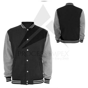 Blouson Bomber Homme Bleu Marine Décontracté à Fermeture Éclair Couleur Unie Col Rabattu en Polyester Coton Tricoté pour l'Automne - Product Image 1
