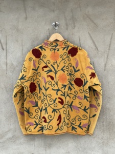 Women's <b>Velvet</b> Suzani Embroidered Artisan Handmade Handcrafted Floral Design Boho Regular Length Breathable Eco-Friendly <b>Jacket</b> - Product Image 6