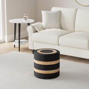 Meilleure Vente : Pouf en Jonc de Mer Tressé – Tabourets en Jonc de Mer Noir et Naturel, Faits Main au Vietnam pour Salon – Design Élégant - Product Image 6