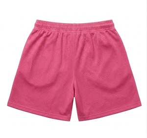 New Style <b>Men's</b> <b>Pink</b> Polyester Drawstring <b>Shorts</b> Casual Breathable Solid Color Sport <b>Shorts</b> Mid Waist Woven Fabric - Product Image 5