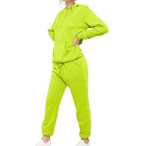 Custom Women Tracksuit 100% Cotton <b>Oversized</b> Hoodie and <b>Jogger</b> Set Custom Logo Heavyweight Streetwear OEM ODM Factory - Product Image 2