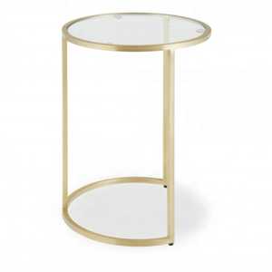Petite table basse ronde moderne avec structure en acier, design élégant en métal pour salons, chambres ou patios - Product Image 4