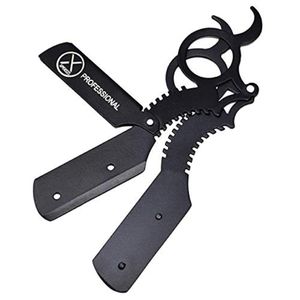 XPERSIS Professional Finger Insert Handle German Made Barber Straight <b>Edge</b> Shaving Razor <b>Black</b> (Dragon) - Product Image 2