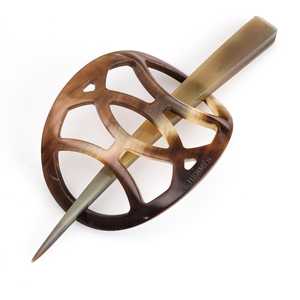 Pinza para el pelo artesanal ecológica de cuerno de búfalo, tallada irregularmente, imitación antigua, accesorio artesanal natural con temática de ángel para - Product Image 5