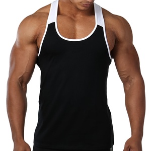 Débardeur sans manches en coton gris uni pour homme, col en V, style décontracté, respirant, 100% coton - Product Image 1