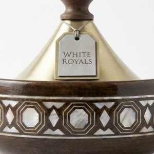 Cazuela de Madera Artesanal de Lujo con Tapa de Latón y Incrustaciones de Madreperla, Plato para Servir Ideal para Ramadán, Eid y Decoración del Hogar - Product Image 2