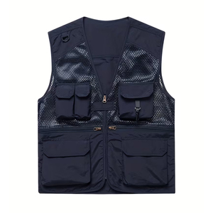 Gilet de travail extérieur détachable en maille multi-poches pour photographe et pêcheur, taille personnalisable - Product Image 1